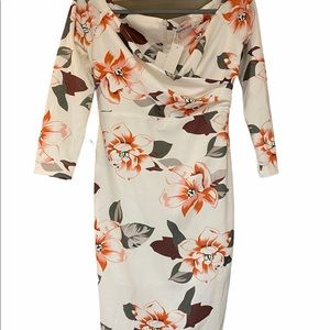 Migratory birds off the shoulder dress